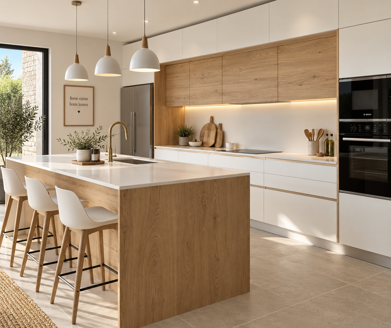Aménagement intérieur et rangements d'une cuisine à Marans près de La Rochelle