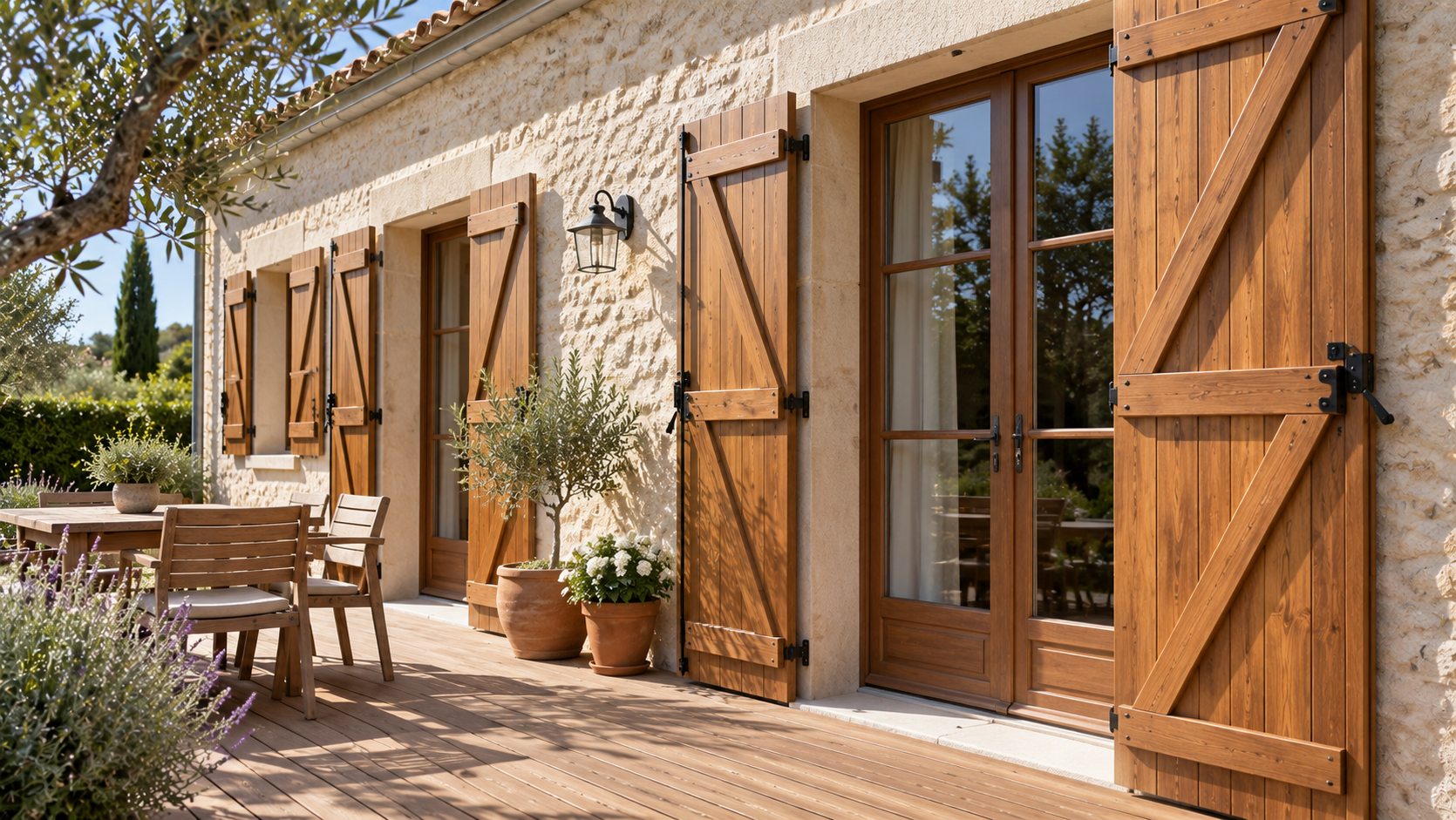 Volet sur mesure en bois, aluminium ou PVC